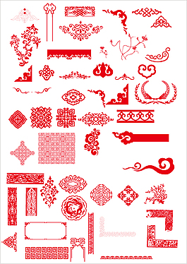 傳統(tǒng)節(jié)日紅色邊框花紋