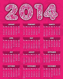 2014年年歷模板圖片