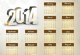 2014年歷模板圖片
