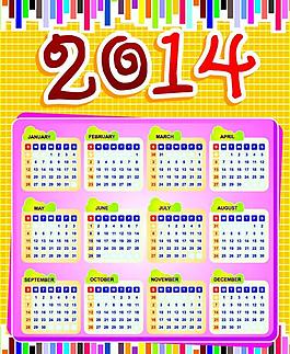 2014年年歷模板圖片