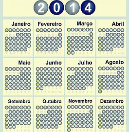 2014年日歷模板圖片