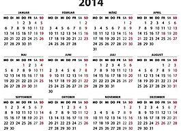 2014年日歷圖片
