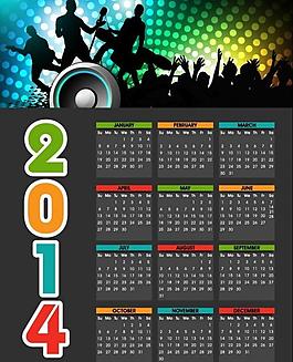 2014年年歷模板圖片