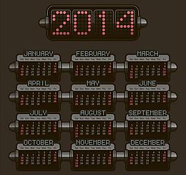 2014年年歷模板圖片