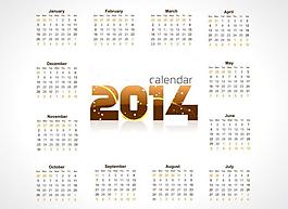 2014年年歷模板圖片