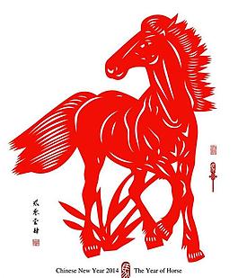 剪纸马图片