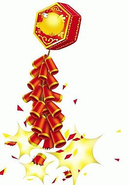 卡通雞年鞭炮燃放圖片