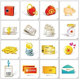 金融與購物矢量圖標(biāo)