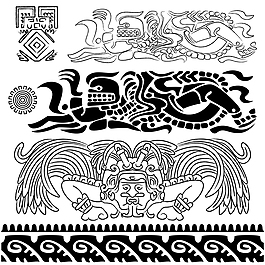 異國花紋矢量圖