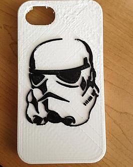 storm trooper iphone 4/4s case w/ raised stencil - optimized for pla