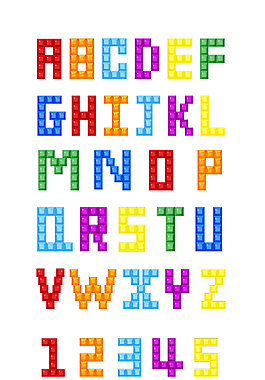 彩色字母矢量圖