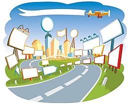 一款可愛的卡通城市風(fēng)景矢量素材