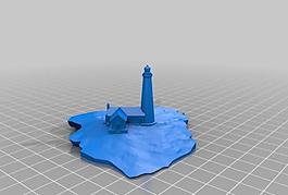 floating lighthouse island