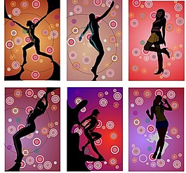 超酷動(dòng)感舞蹈女孩矢量素材