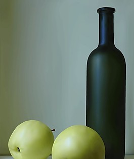 青蘋果與酒瓶矢量素材