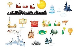 多款圣誕節(jié)場景元素矢量素材