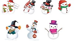可愛的圣誕節(jié)雪人矢量素材