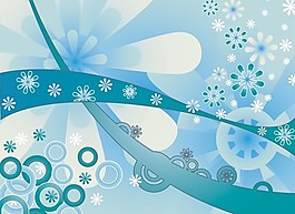 藍(lán)色花卉花紋潮流背景矢量素材