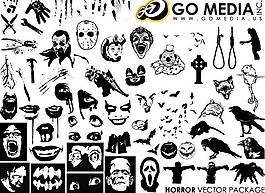 萬圣節恐怖元素矢量素材大全