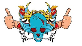 一款潮流骷髏頭插畫矢量素材
