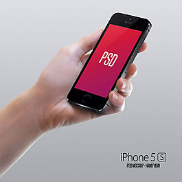 手拿iphone5s手機(jī)模型特寫psd