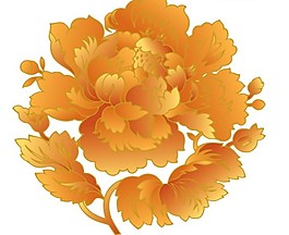 中國傳統(tǒng)金色牡丹紋樣矢量素材