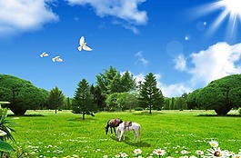 藍天白云風景