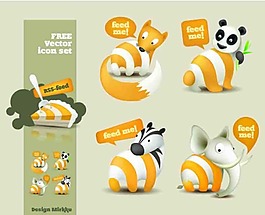 可愛動物矢量圖