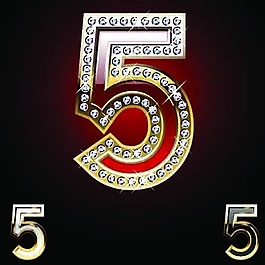 钻石数字5矢量图