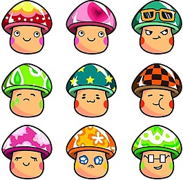 卡通蘑菇矢量圖標