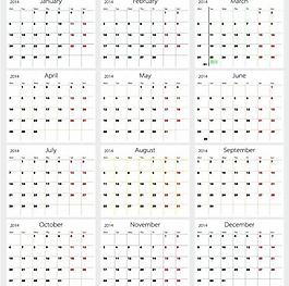 2014年日歷模板圖片