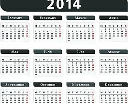 2014年歷模板圖片