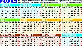 2014年歷模板圖片