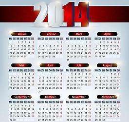 2014年年歷模板圖片