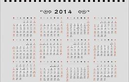 2014年日歷全矢量圖片