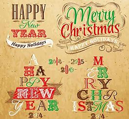 彩繪圣誕藝術(shù)字矢量圖片