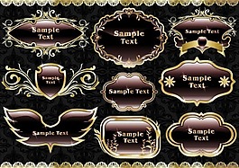 精致金邊標(biāo)簽設(shè)計(jì)矢量素材