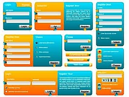 網(wǎng)頁(yè)注冊(cè)登錄框矢量素材