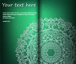 古典花紋裝飾邀請函矢量素材