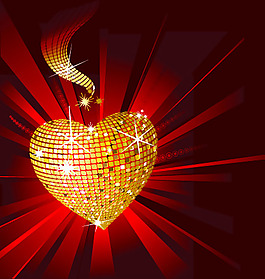 金色愛心花紋卡片