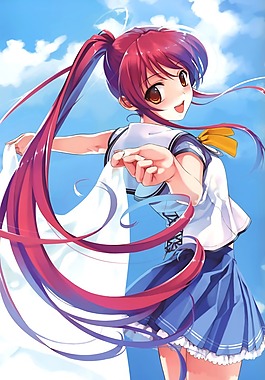 单马尾少女