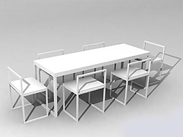 餐桌椅組合 3d