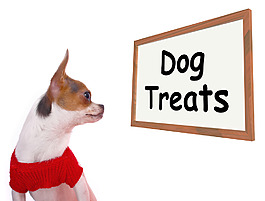 狗對待犬獎勵或小吃的標志