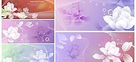 柔美曲線花朵夢(mèng)幻矢量圖