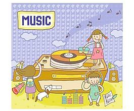 韓國(guó)兒童教育插畫矢量圖06
