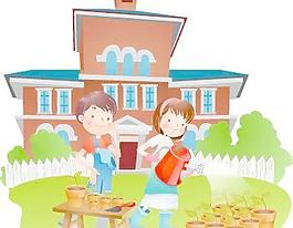 快乐儿童暑假矢量图09