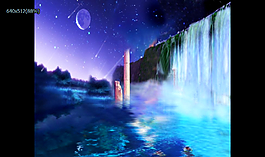 梦幻月光夜景高清视频