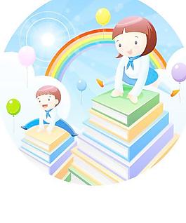 校園小學(xué)生矢量圖30