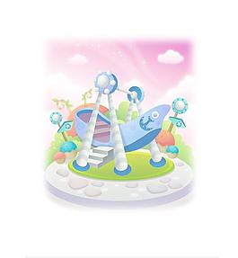 可愛(ài)卡通場(chǎng)景矢量圖45