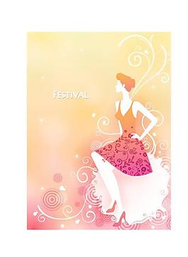 時(shí)尚女人與花紋矢量圖60